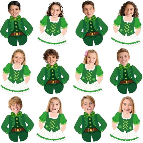 St. Patrick's Day Bulletin Board Cutouts Decorations, 50Pcs Leprechaun Photo Cutouts Decor, March Bulletin Board Decorations for St. Patrick's Day DIY Craft Classroom Home Party Decoration (Head) in Saudi Arabia