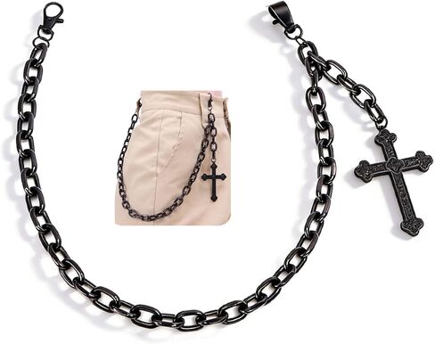 Jean Chains for Men Women Punk Hip Hop Pants Chain Gothic Black Cross Pant Chain Spider Web Spider Rivets Ghost Emo Accessories Halloween Cosplay Grunge Jewelry in Saudi Arabia