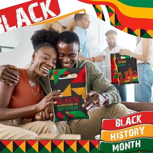 Chivertion 100 Pieces Black History Month Plastic Gift Bags Bulk Black History Month Merchandise Treat Bags Red Yellow Green Party Favors in Saudi Arabia