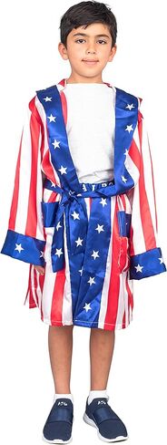 Boxing Robe and Shorts Halloween Costume in Satin for Halloween, Cute Cosplay Boxer Cloak for Kids in Saudi Arabia
