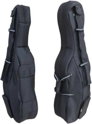 حقيبة تشيلو، مقاس 4/4، جزء خارجي من النايلون، بطانة إسفنجية سميكة 20 مم، أشرطة خلفية قابلة للتعديل، جيوب متعددة، تخزين الملحقات الأمامية، جيب خلفي للموسيقى، حقيبة ناعمة للسفر من تشيلو (أسود) in Kuwait