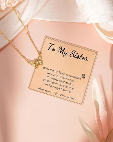 هدايا قلادة فراشة جميلة لابنة حفيدة أخت من الأم أو الجدة Bestie لعيد الميلاد، عيد الميلاد، عيد الحب، تخزين المواد in Kuwait
