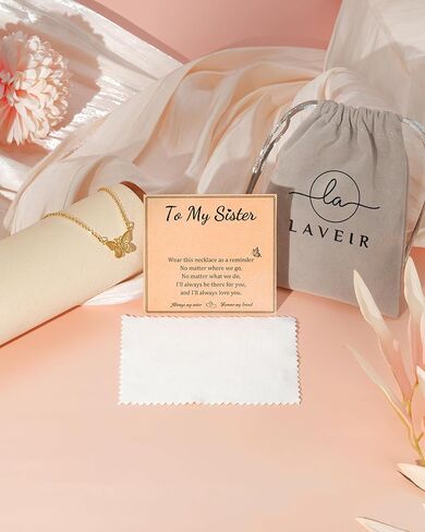 هدايا قلادة فراشة جميلة لابنة حفيدة أخت من الأم أو الجدة Bestie لعيد الميلاد، عيد الميلاد، عيد الحب، تخزين المواد in Kuwait