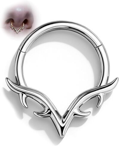 Wings of Blades Septum Rings 16G Surgical Steel Septum Daith Jewelry Helix Daith Piercing Jewelry 8/10MM in Saudi Arabia