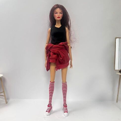 Fashion Doll Clothes Set, Pink Hoodie Outfit with Shorts, Bag and Shoes, for 11.5-12 Inch Dolls, 1/6 Scale Figure Clothing in Saudi Arabia