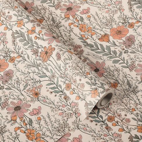 Ywdbzjhs 1 Roll Wildflower Wrapping Paper Mini Roll - 17 In x 33 Ft - Wildflower Garden Floral Gift Wrap Paper for Christmas Birthday Wedding Baby Shower Engagement Bridal Shower in Saudi Arabia