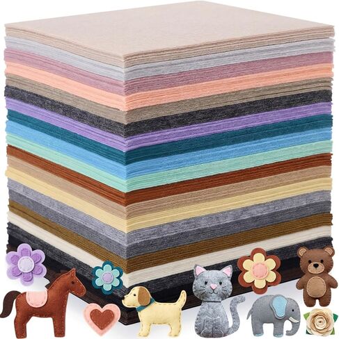Tegeme 100 Pcs 8 x 12 Inches Felt Fabric Thin Soft Sheet 20 Assorted Colors Felt Sheets for Craft Valentines St. Patrick Easter DIY Sewing Squares Nonwoven Patchwork Handmade Project(Red Series) in Saudi Arabia