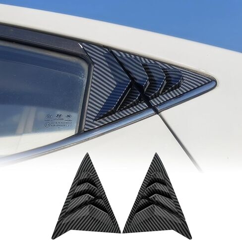 كورتز الجانبية الجانبية النافذة لاتفيات ل Hyundai Elantra 2021 2022 2023 2024 2025 نافذة ثلاثية الستائر الزجاجية الستائر تنفيس هواء مغرفة الغلاف الستائر الرياضية إكسسوارات ABS Carbon Fiber 2pcs in Kuwait