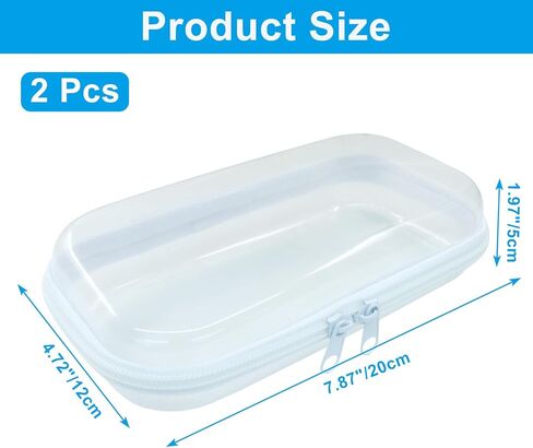 1pc Clear Hard Shell Zipper Cases - Plastic Double Zippered Storage Pouches for Travel, Makeup, Snacks & Cables Organization (Large) in Saudi Arabia