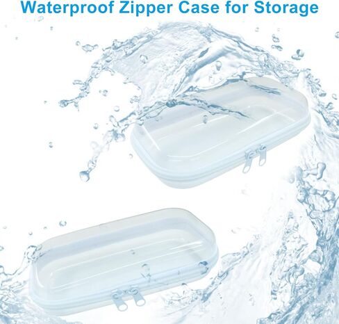 1pc Clear Hard Shell Zipper Cases - Plastic Double Zippered Storage Pouches for Travel, Makeup, Snacks & Cables Organization (Large) in Saudi Arabia