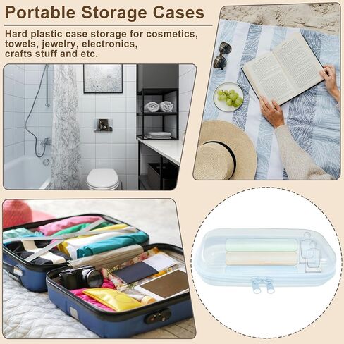1pc Clear Hard Shell Zipper Cases - Plastic Double Zippered Storage Pouches for Travel, Makeup, Snacks & Cables Organization (Large) in Saudi Arabia
