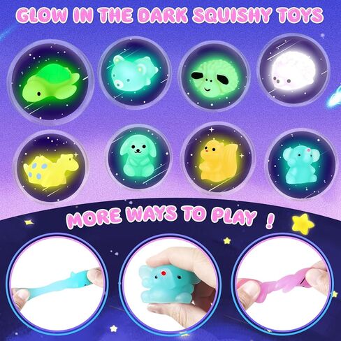 هدايا عيد الحب لمدرسة الأطفال، 32 حزمة من ألعاب Kawaii Mochi الإسفنجية اللطيفة تتوهج في الظلام مع بطاقة عيد الحب الحيوانية، ألعاب تململ إسفنجية لهدايا حفلات التبادل في الفصل الدراسي in Kuwait