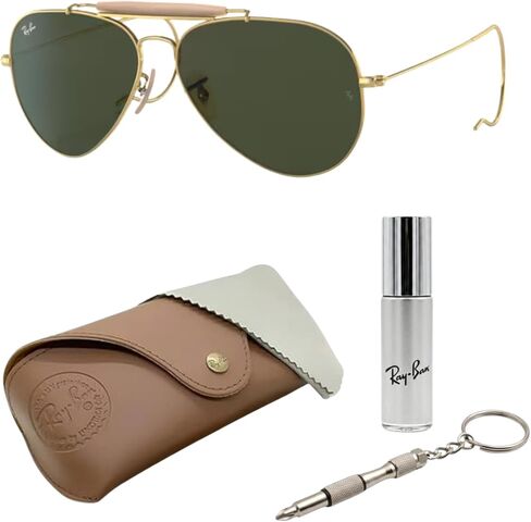 Ray-Ban RB3030 Outdoorsman Pilot على شكل نظارات شمسية للرجال والنساء مع مجموعة نظارات Rayban الرسمية in Saudi Arabia