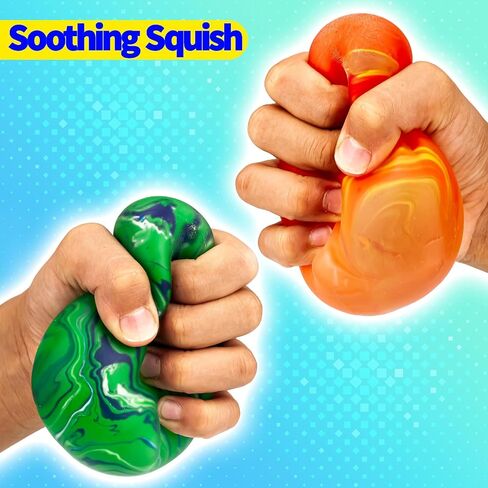Color Swirl Squishy Stress Cubes 2-Pack: 2.25" Stress Balls for Kids & Adults | Fidget Toys for Anxiety, ADHD & Autism | Ideal Classroom Prize | BP in Saudi Arabia