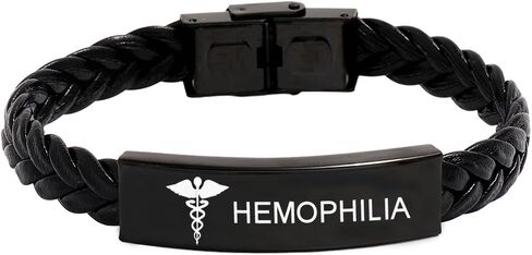 Personalized Medical Alert Braided Leather Bracelet, SOS Emergency Health Life Alert Medical ID Engraved Stainless Steel Jewelry Free Engraving Black Customized Bracelet for Men Women Kiss in Saudi Arabia