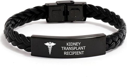 Personalized Medical Alert Braided Leather Bracelet, SOS Emergency Health Life Alert Medical ID Engraved Stainless Steel Jewelry Free Engraving Black Customized Bracelet for Men Women Kiss in Saudi Arabia
