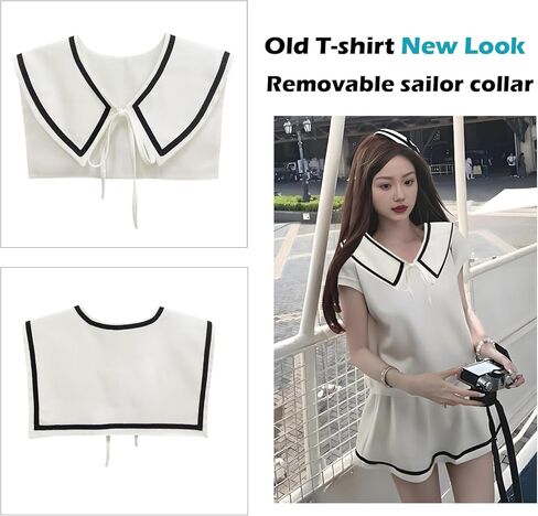 Sailor Collars Detachable for Women Polyester Neck Piece Accessory for T-Shirts, Sweaters, Dresses & Shirts in Kuwait