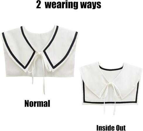 Sailor Collars Detachable for Women Polyester Neck Piece Accessory for T-Shirts, Sweaters, Dresses & Shirts in Kuwait