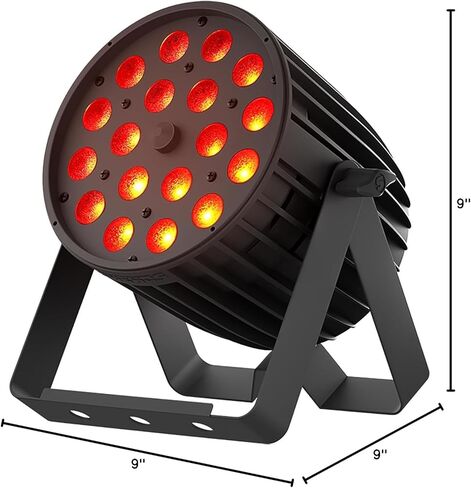SHEHDS Zoom Par Lights LED 18x18W Wash/Strobe Effect Stage Light RGBWAP 6IN1 Uplights DMX512 الصوت المنشط RDM وظيفة DJ أضواء لعيد الميلاد ديسكو نادي حفلة رقص حفل زفاف بار in Saudi Arabia