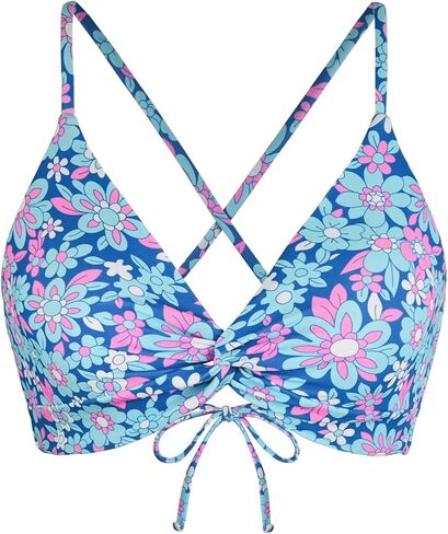 Twist Front Crisscross Back Bikini Top V Neck Self Tie Padded Swimsuit Bathing Suit Tops Only for Women in Saudi Arabia