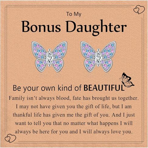 Earrings for Girls, Sterling Silver Butterfly Earrings Jewelry Gifts for Girls Teen Daughter Granddaughter Niece, Hypoallergenic Butterfly Studs Christmas Birthday Valentines Day Gifts in Saudi Arabia
