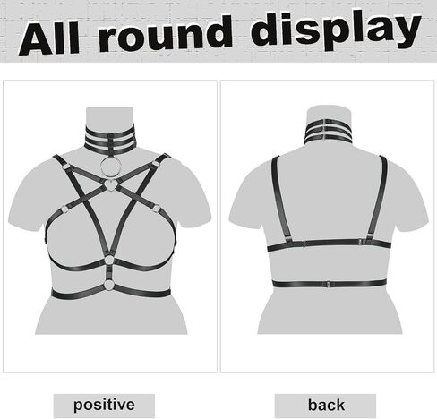 Women's Body Harness Plus Size Pentagram Fashion Bra Punk Gothic Top Hollow Belt Halloween Carnival Costume 12 Colors in Saudi Arabia