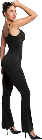 BRXL Flare Jumpsuits for Women Tummy Control Spaghetti Strap Yoga Jumpsuit Butt Lifting One Piece Jump Suit in Saudi Arabia