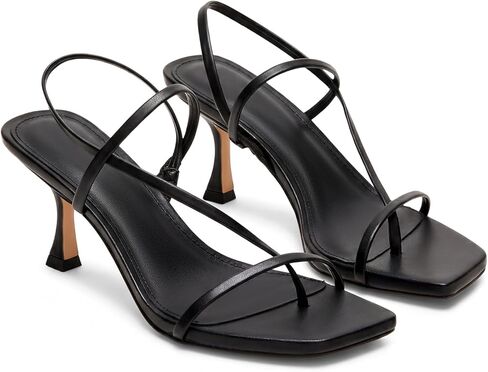 صنادل حريمي بكعب هريرة من Coutgo، صنادل مربعة مفتوحة من الأمام، شباشب Slingback، صنادل رفيعة، أحذية الحفلات in Saudi Arabia