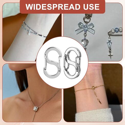 5 قطع مزدوجة افتتاح قلادة تقصير المشبك، 0.47in ارتفع الذهب الفولاذ المقاوم للصدأ قلادة المشابك لصنع المجوهرات سوار المشابك والإغلاق، القلائد موصل المجوهرات المشبك سوار تقصير in Kuwait