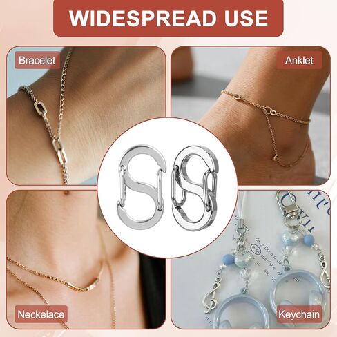 5 قطع مزدوجة افتتاح قلادة تقصير المشبك، 0.47in ارتفع الذهب الفولاذ المقاوم للصدأ قلادة المشابك لصنع المجوهرات سوار المشابك والإغلاق، القلائد موصل المجوهرات المشبك سوار تقصير in Kuwait