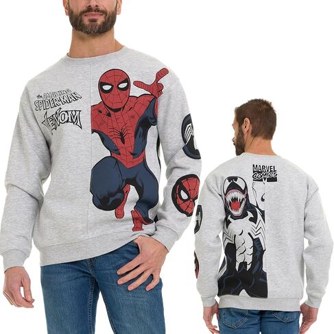 Marvel Spider-Man Venom Split Fleece Crewneck Men's Sweatshirt with Embroidery in Saudi Arabia