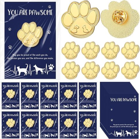 Geyoga Vet Tech Week Gifts Veterinary Christmas Appreciation Dog Cat Paw Lapel Pins for Veterinary Receptionist Bulk in Saudi Arabia