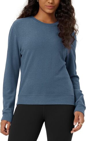 ODODOS Women's Stretch Fleece Long Sleeve Sweatshirts – Ultra-Soft Cozy Warm Crewneck Pullover Tops in Saudi Arabia