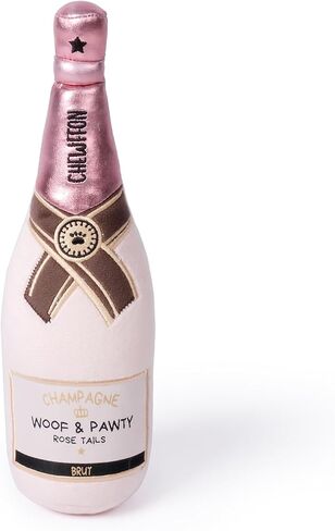 CHEWFFON Enrichment Dog Toys, Interactive Squeaky Champagne Bottle Puppy Toy for Boredom, Plush Present Birthday Toy for Small and Medium Dogs in Saudi Arabia