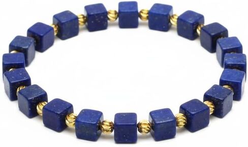 Lapis Lazuli Healing Bracelet – Real Crystal Beads for Stress Relief, Meditation & Chakra Balance – Natural Gemstone Jewelry Gift for Women & Men, Adjustable with Gift Box in Saudi Arabia