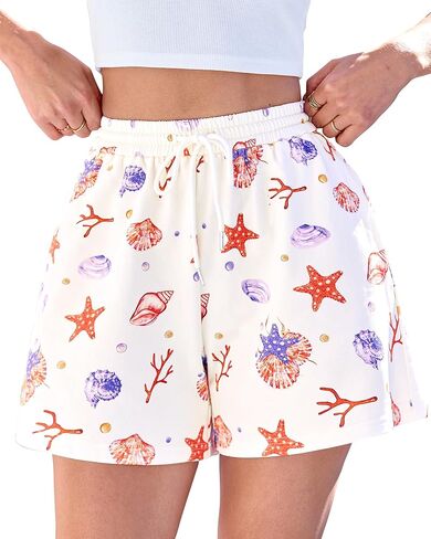 BTFBM Casual Floral Shorts for Women Beach Fashion Pajama 2026 Summer Outfits Lounge Sleep Y2K Beach Bottoms in Saudi Arabia