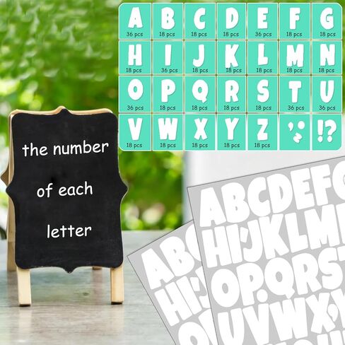 Bemeol Bulletin Board Letters 684 Pieces 2 Inch Alphabet Letter Stickers Self Adhesive Sticker Letters for Bulletin Poster Board Classroom Mailbox Door Home Decor(Black) in Saudi Arabia