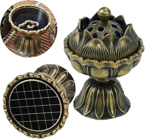 2 PCS Classics Incense Burner Holder for Cones & Sticks - Traditional Mini Ceramic Aromatherapy Incense Cone Holder with Detachable Tray, Decorative Zen Home Office Decor in Kuwait