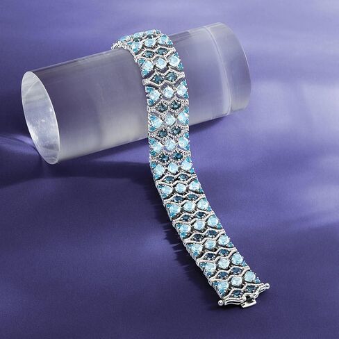 Ross-Simons 26.75 ct. t.w. London and Sky Blue Topaz Bracelet in Sterling Silver in Saudi Arabia