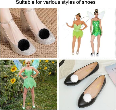 Tinkerbell Pom Poms For Shoes Fluffy Shoe Clips & Shoe Pins Pompoms Perfect Accessory For Women's Tinkerbell Costume in Saudi Arabia