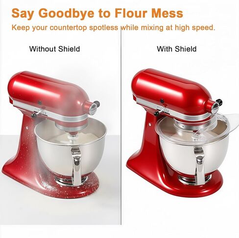 3.5 Quart Splash Guard with Removable Pouring Chute, Pouring Shield compatible with Kitchen Aid Stand Mixer, Clear Food-Grade Plasti in Kuwait