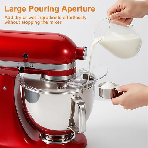 3.5 Quart Splash Guard with Removable Pouring Chute, Pouring Shield compatible with Kitchen Aid Stand Mixer, Clear Food-Grade Plasti in Kuwait
