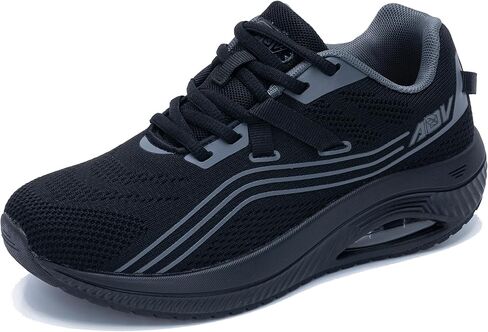 AOV Wide Walking Shoes Women Arch Support Plantar Fasciitis Tennis Sneakers Orthotic Tennis Shoes for Workout Gym Black Size 8 in Saudi Arabia