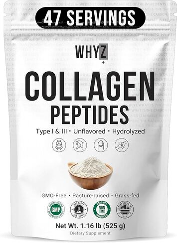 Bovine Collagen Peptides Powder 2.4 lb Hydrolyzed Type I & III Protein, Grass-Fed Pasture-Raised Source, Unflavored Collagen Supplement Paleo-Friendly for Active Lifestyles & Wellness Non-GMO, 1100g in Saudi Arabia