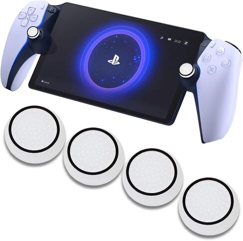 PS Portal Thumb Grips Caps, Anti-Scratch and Anti-Fingerprint Joystick Caps for PS Portal Thumbstick Covers Silicone Analog Stick Caps PS Portal Accessories (4 Pcs) - White in Saudi Arabia