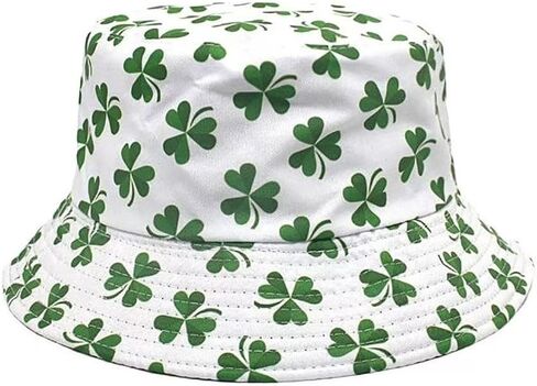 St. Patrick's Day Hats Unisex Bucket Clover Sun Reversible Green Fisherman Hat for St. Patrick's Day Accessories in Saudi Arabia