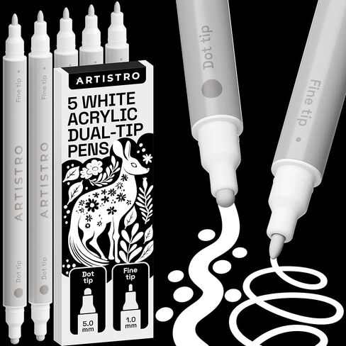 ARTISTRO 36 Acrylic Paint Markers for Rock, Fabric, Wood, Glass, Decoration - Dual-Tip Paint Pens for Coloring Books for Adults, Teens, Kids - Art and Craft Supplies Kit - Gift Idea in Saudi Arabia