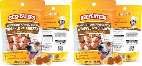 Beefeaters Peanut Butter Dog Biscuits with Real Chicken - Oven-Baked, High-Protein, Low-Fat Treats for Small, Medium & Large Dogs – Ideal for Training, Dental Benefits - No Artificial Flavors in Kuwait