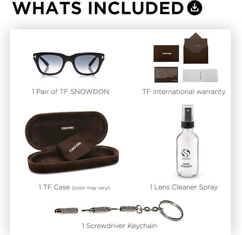 Tom Ford FT0237 SNOWDON Square Shape Sunglasses + Bundle With eSHADES Eyewear Cleaning Kit in Saudi Arabia