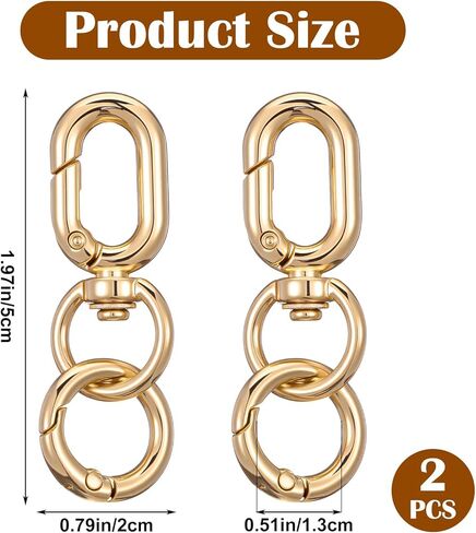 2Pcs Swivel Snap Hooks, Double Opening Swivel Clasp Clips, Zinc Alloy, Metal Key Chain Clasp for Bags, Jewelry Lanyards (Silver) in Saudi Arabia